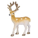 Decorațiune de Crăciun, Cerb Catifelat, Glitter, Bej, 22cm, Oem