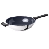 Tigaie Wok Antiaderenta, 28 cm, inox, invelis ceramic antiaderent sol-gel, General