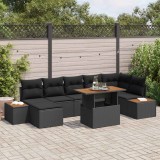 vidaXL Set de canapele pentru grădină 8 pcs Negru Rattan poli 3358827