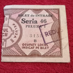 Bilet (vechi-anii`70) meci - stadionul Republicii