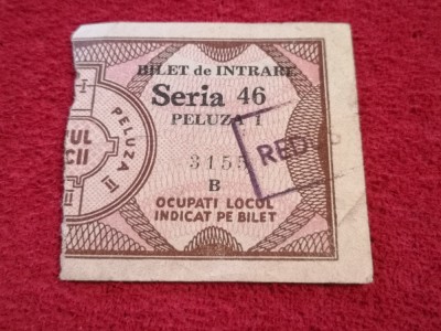 Bilet (vechi-anii`70) meci - stadionul Republicii foto