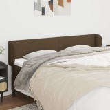 vidaXL Tăblie de pat cu aripioare maro &icirc;nchis 163x23x78/88 cm textil