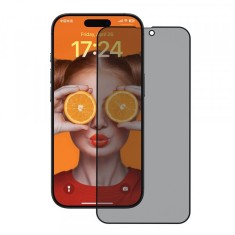 Folie de protectie Ecran Privacy Anank 3X Reinforced pentru Apple iPhone 15 Pro, Sticla Securizata, Full Glue, 2.5D