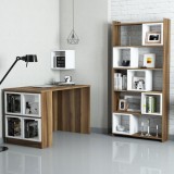Cumpara ieftin Set Birou si Biblioteca Box Walnut-Alb
