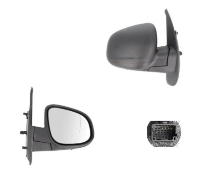 Oglinda exterioara Mercedes Citan (W415), 11.2012-, Dreapta, reglare electrica; carcasa neagra; incalzita; geam asferic; cromat; senzor temperatura; foto