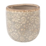 Ghiveci flori ceramica gri maro &Oslash; 14x13 cm