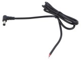 Cablu DC 5,5/2,1 mufă unghi negru 1,5m 2x0,5mm&sup2; -20&divide;80&deg;C