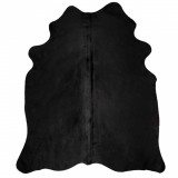 Covor din piele de vacă naturală, negru, 150 x 170 cm, Asimetric, Alte materiale, Mocheta, vidaXL