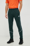 Cumpara ieftin Adidas pantaloni de trening barbati, culoarea verde, neted