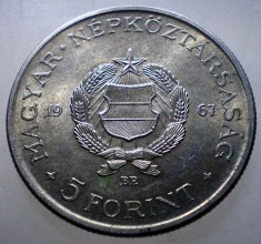 2.004 UNGARIA KOSSUTH 5 FORINT 1967 XF