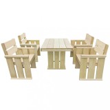 vidaXL Set mobilier de exterior, 5 piese, lemn de pin tratat