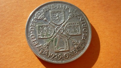 1 FLORIN 1929 ARGINT ***** foto