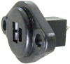 Conector boxe 2 pini, mama, montare pe panou - 123626