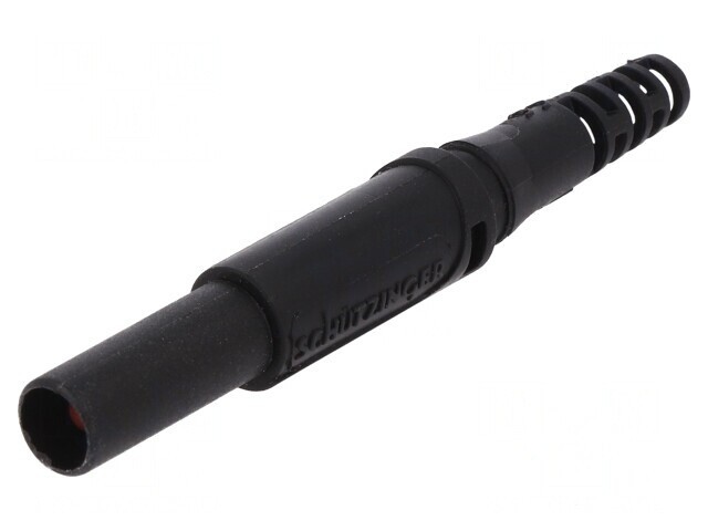 Mufă banană neagră 4mm 32A 1kVDC