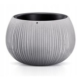 Ghiveci decorativ de flori, rotund, gri, 2.3 L, 23.8x16.1 cm, Beton Bowl GartenVIP DiyLine, Prosperplast