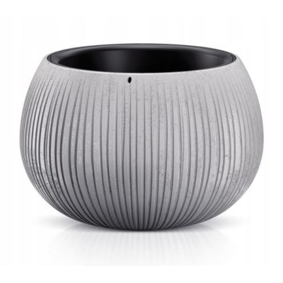 Ghiveci decorativ de flori, rotund, gri, 2.3 L, 23.8x16.1 cm, Beton Bowl GartenVIP DiyLine foto