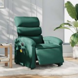 VidaXL Fotoliu electric de masaj rabatabil, verde &icirc;nchis, textil