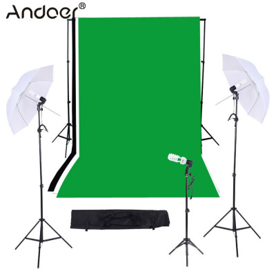 Kit studio,foto,lumini,3 umbrele,suport fundal 2x2m,3 panze fundal multicolore + 3 becuri 45W foto