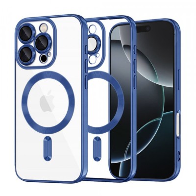 Husa MagSafe pentru Apple iPhone 16 Pro, Techsuit, Luxury Crystal, Albastra foto
