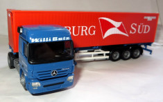 Herpa ( AWM ) Mercedes Actros Willi Betz 4100 container Hamburg Sud 1:87 foto