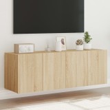 Cumpara ieftin Comodă TV de perete cu LED, 2 buc. stejar sonoma, 60x35x41 cm