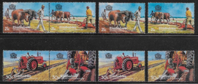 ZIMBABWE 1983 AGRICULTURA BOVINE VACI TRACTOARE foto