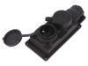 Conector de alimentare AC 2P+PE 250V 16A negru IP44