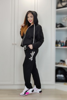 B656-1 Trening sport oversize cu print &amp;quot;Fashion Style&amp;quot; alcatuit din 2 piese foto