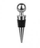 Dop pentru sticle de vin si alcool, 9 cm, plastic si cauciuc, argintiu/negru