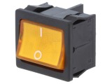 &Icirc;ntrerupător Rocker DPST ON-OFF 10A/250V Portocaliu cu LED