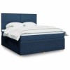 VidaXL Pat box spring cu saltea, albastru, 180x200 cm, material textil 3292134