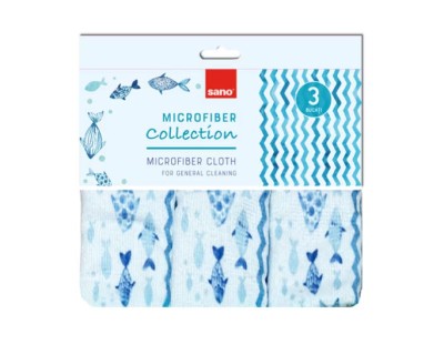 Set 3 lavete microfibra Sano-Spark-Design 30x30 cm, blue foto