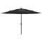 vidaXL Umbrelă grădină cu 3 niveluri, st&acirc;lp aluminiu, negru, 3,5 m 313882
