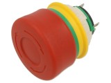 Comutator de siguranță 16mm, cap ciupercă roșie, IP65