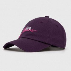 Lee șapcă de baseball din bumbac culoarea violet, cu imprimeu