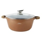 CRATITA CU INTERIOR MARMORAT SI CAPAC 32CM 9.5L MARO DAS32 COPPER, Platinum