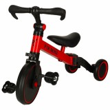 Tricicleta 3in1 Mini 67x47x51 cm, transformabila in bicicleta fara pedale, reglabila, roti din spuma, rosu-negru Household NewTrend
