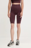 Hummel pantaloni scurți de antrenament Tif culoarea roz, uni, high waist