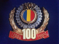 Placheta aniversara - Insigna Centenarul Automobil Club Roman - 100 ani ACR foto