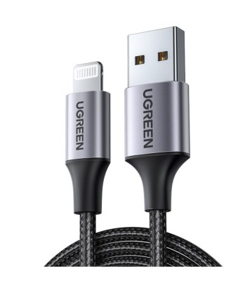 Cablu de incarcare si transfer de date UGREEN MFi Lightning la USB A, negru, 1,5 m foto