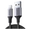 Cablu de incarcare si transfer de date UGREEN MFi Lightning la USB A, negru, 1,5 m