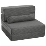 HOMCOM Scaun de podea cu suport pentru spate, Cord Boneless Cloud canapea pliabilă cu perniță groasă, Gri &icirc;nchis | Aosom Romania