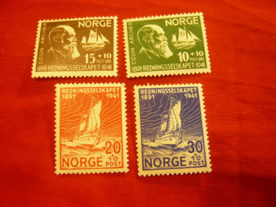 Serie Norvegia 1941 - Personalitati - Colin Archer , 4 valori foto