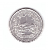 Moneda SUA 25 centi/quarter dollar 2013 P New Hampshire White Mountain, stare bu, America de Nord, Cupru-Nichel