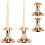Set 2 sfesnice aurii elegante Glimz, cu detaliu decorativ tip cristal