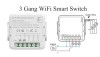 Mini Releu 3 Canale inteligent Wi-Fi, programabil, Compatibil cu app Tuya, Smart Life, Control vocal, Alexa, Amazon, Google Home, 10A @SmartWiz smw63