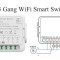 Mini Releu 3 Canale inteligent Wi-Fi, programabil, Compatibil cu app Tuya, Smart Life, Control vocal, Alexa, Amazon, Google Home, 10A @SmartWiz smw63