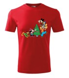 Tricou Personalizat de Craciun cu Personaje Animatice si Brad de Craciun - Design Festiv