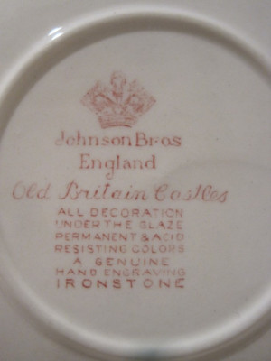 JOHNSON BROS ENGLAND OLD BRITAIN CASTLES foto