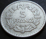 Cumpara ieftin Moneda istorica 5 FRANCI / FRANCS - FRANTA, anul 1949 * cod 4929, Europa, Aluminiu